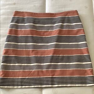 Striped Women's a line Skirt - Black and Cream